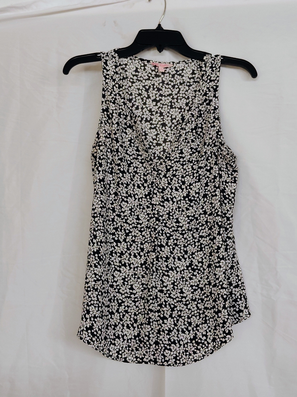 Candie's Black and White Floral V-Neck Tank